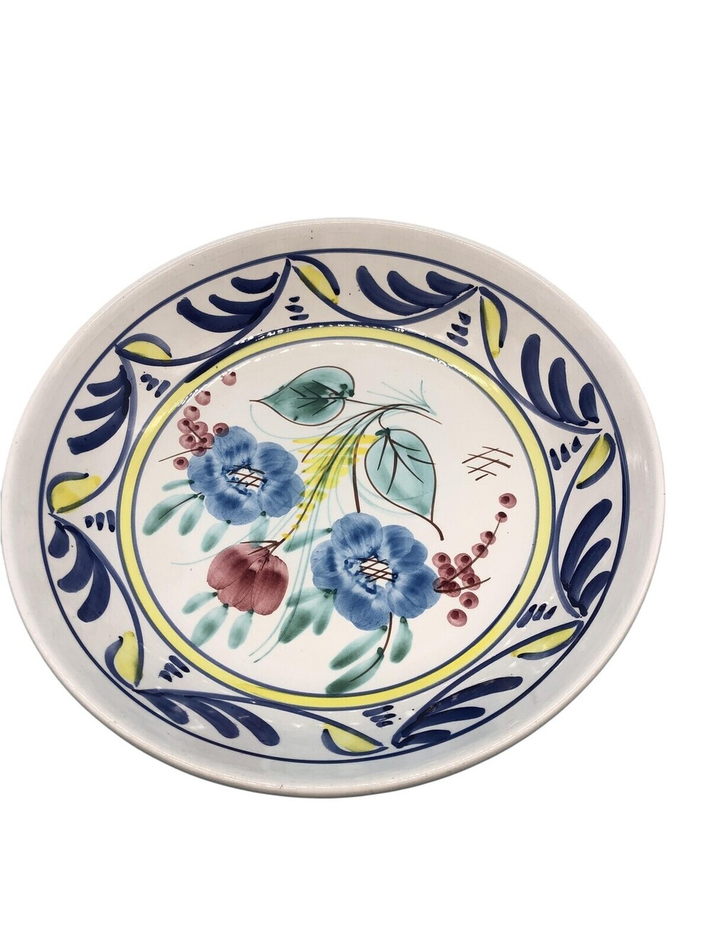 HiMARK Made In Italy Floral Serving Bowl Multicolor Ceramic 13in Round Dish